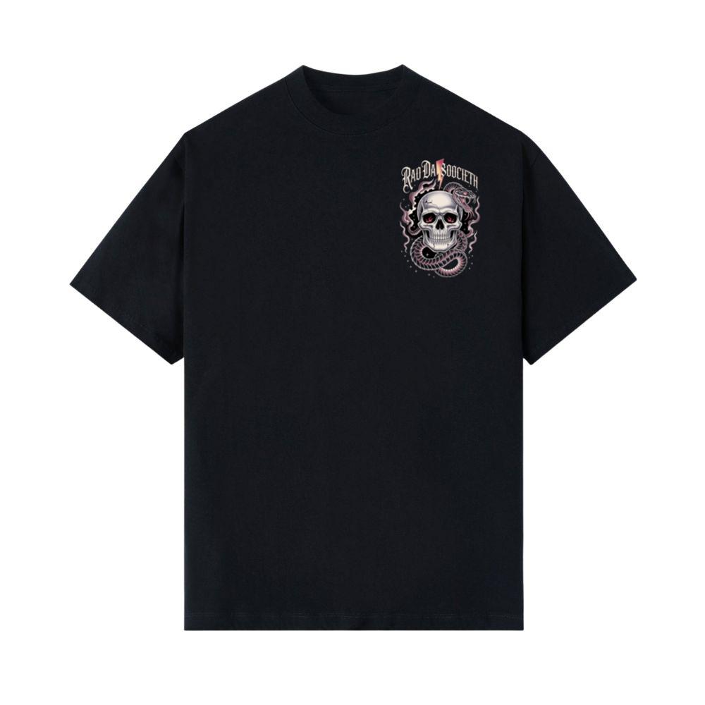 Ra Da Societ Skull Surrounded by Roses Gothic Artwork T-Shirt