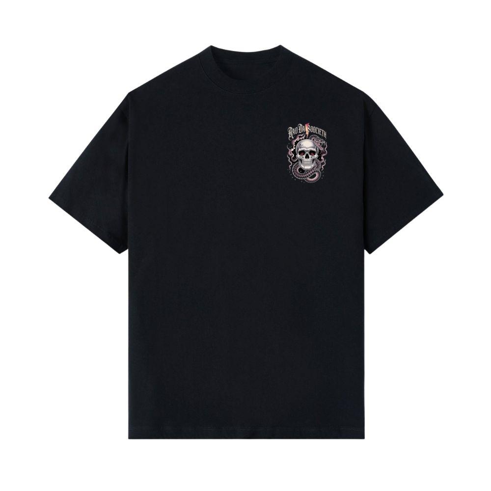 Ra Da Societ Skull Surrounded by Roses Gothic Artwork T-Shirt