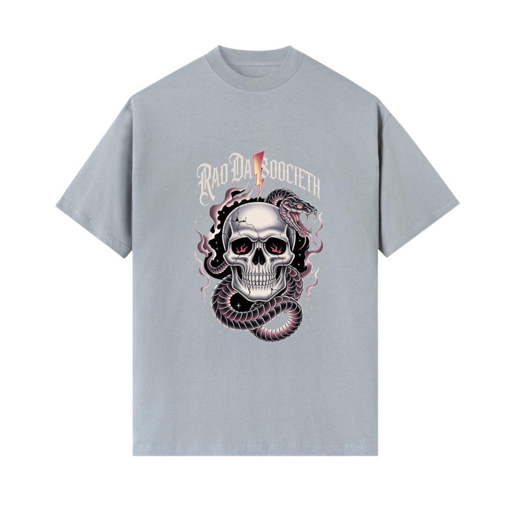 Ra Da Societ Skull Surrounded by Roses Gothic Artwork T-Shirt