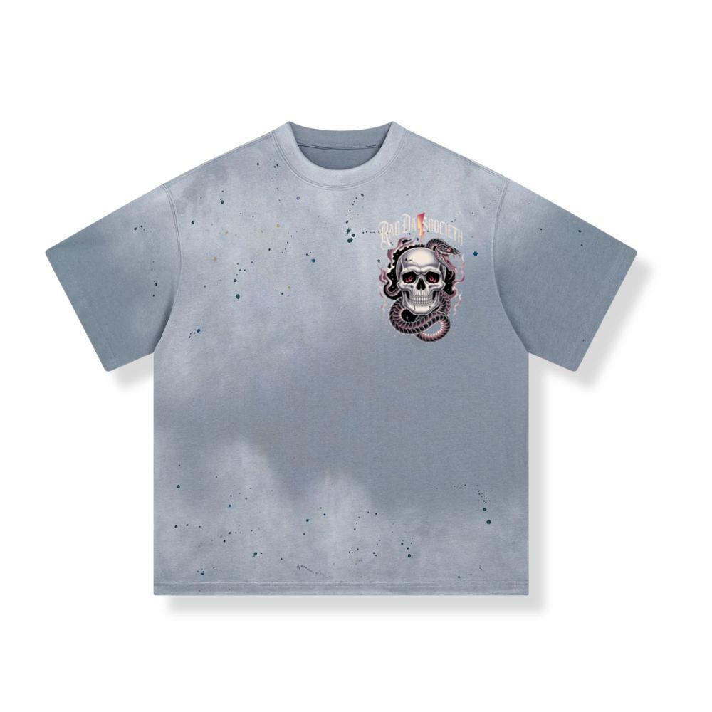 Ra Da Societ Skull Surrounded by Roses Gothic Artwork T-Shirt