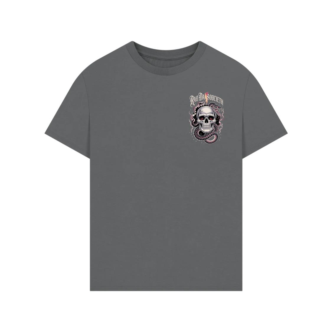 Ra Da Societ Skull Surrounded by Roses Gothic Artwork T-Shirts