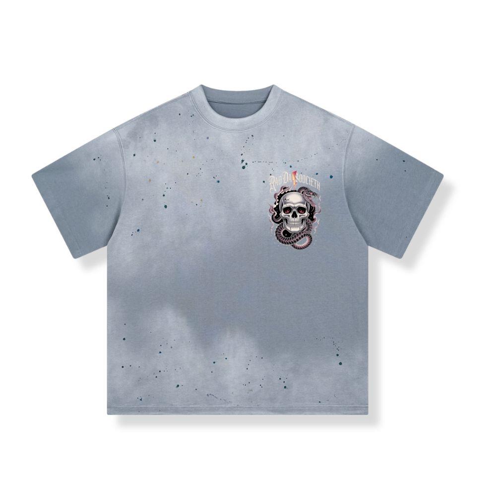 Ra Da Societ Skull Surrounded by Roses Gothic Artwork T-Shirts