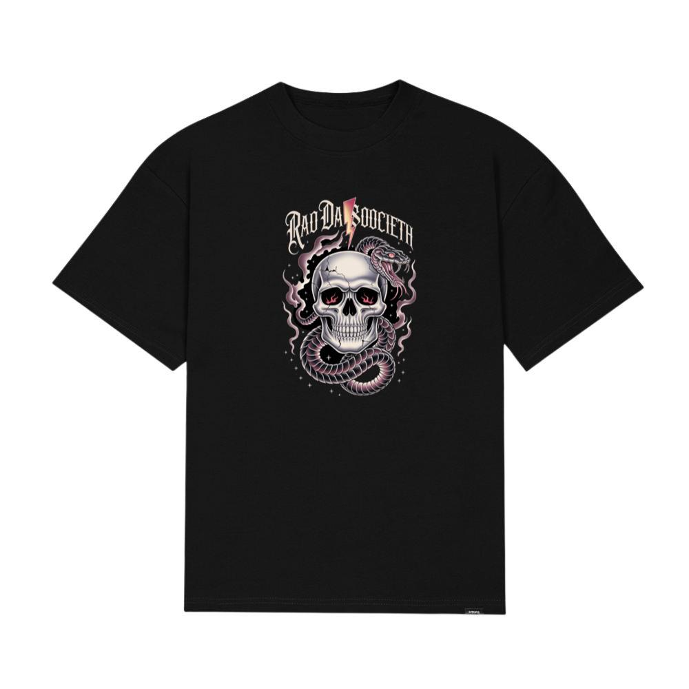 Ra Da Societ Skull Surrounded by Roses Gothic Artwork T-Shirts