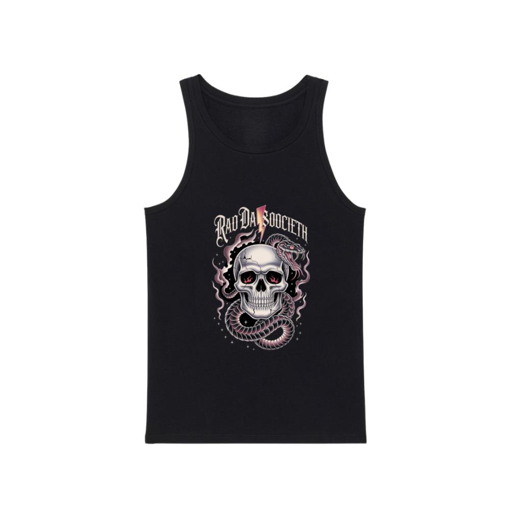 Ra Da Societ Skull Surrounded by Roses Gothic Artwork Tank Top