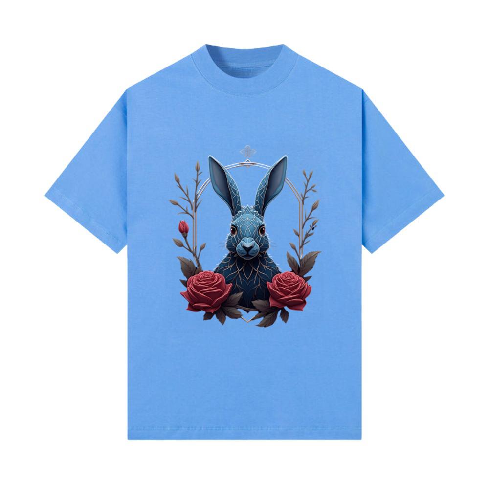 Rabbit Flowers Art _ Cute Animal Motif T-Shirt