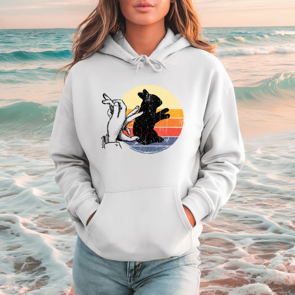 Rabbit Shadow Art Animal Rescue Pet Adoption Graphic Hoodie