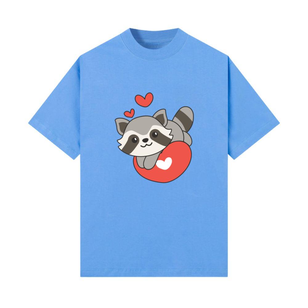 Raccoon For Valentine's Day Cute Animals Hearts T-Shirt