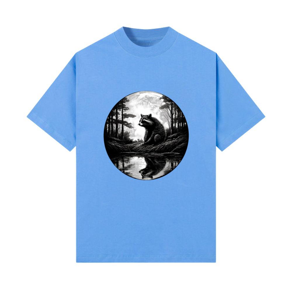 Raccoon Moon Forest Artwork Animal Art Raccoon_1 T-Shirt