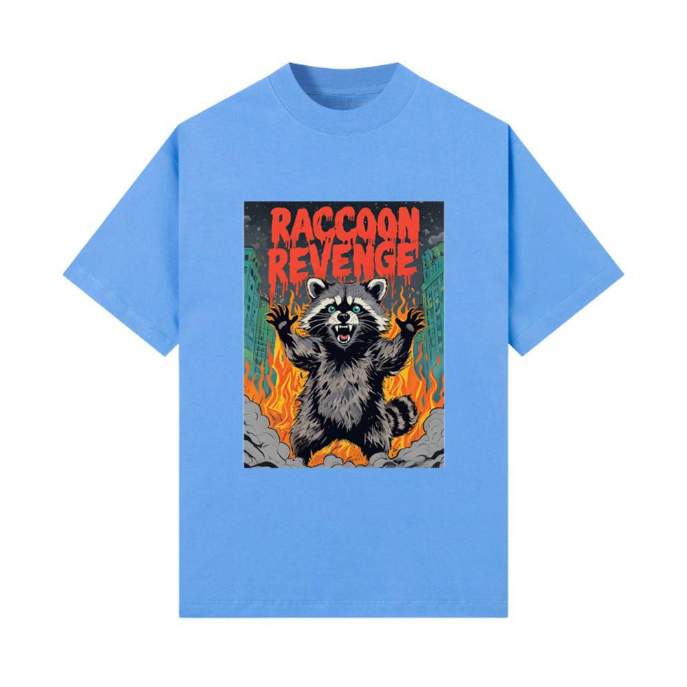 Raccoon Revenge Funny Animal Comic Style Fire T-Shirt