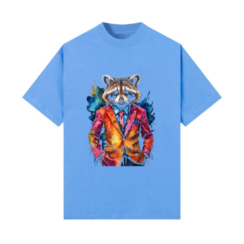 Raccoon Suit Colorful Animal Graphic T-Shirt