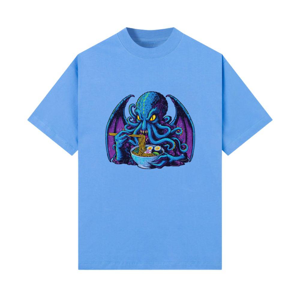 Ramen Cthulhu Japanese Ukiyo-e Horror Art Anime T-Shirt