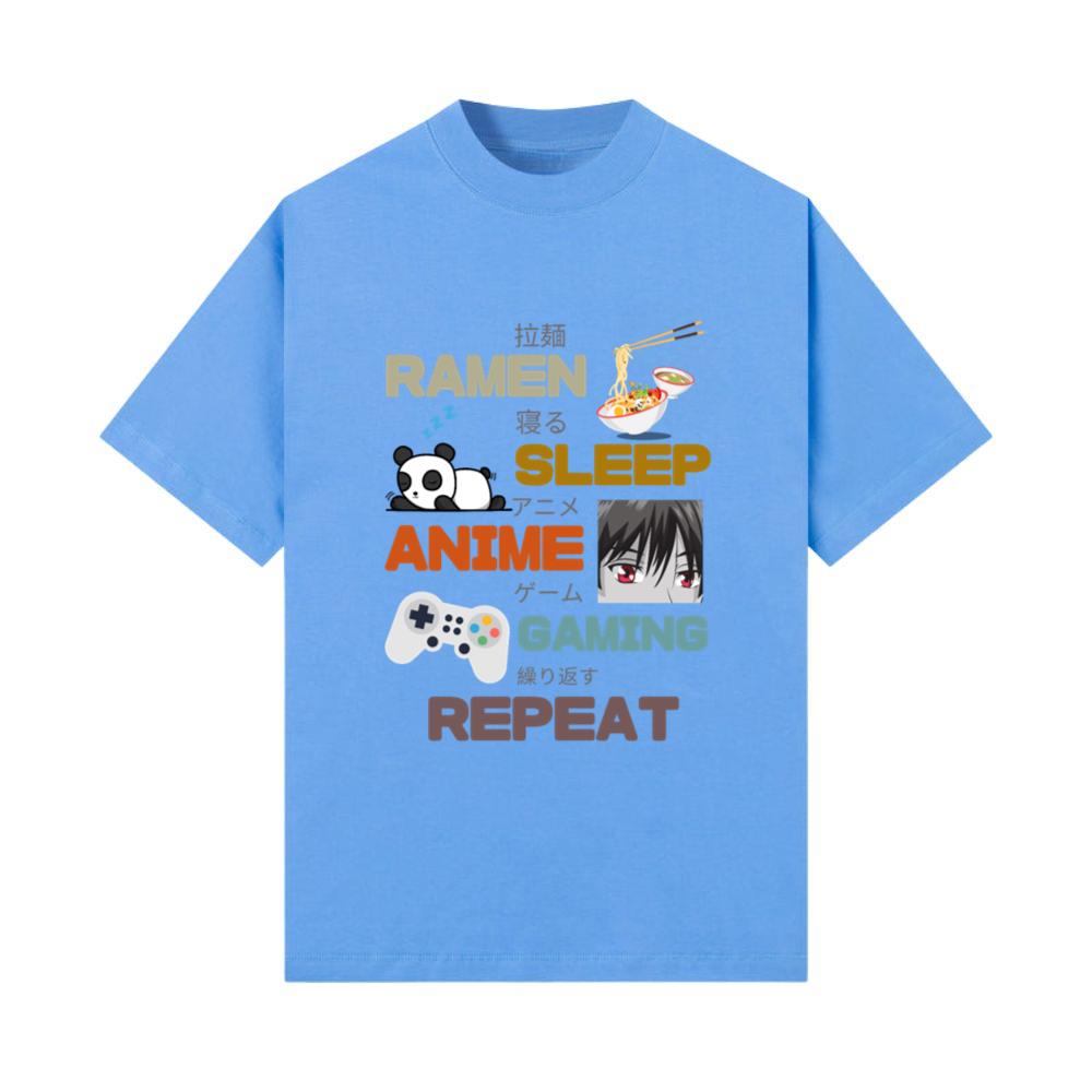 Ramen Sleep Anime Gaming Repeat-Funny anime gamer T-Shirt