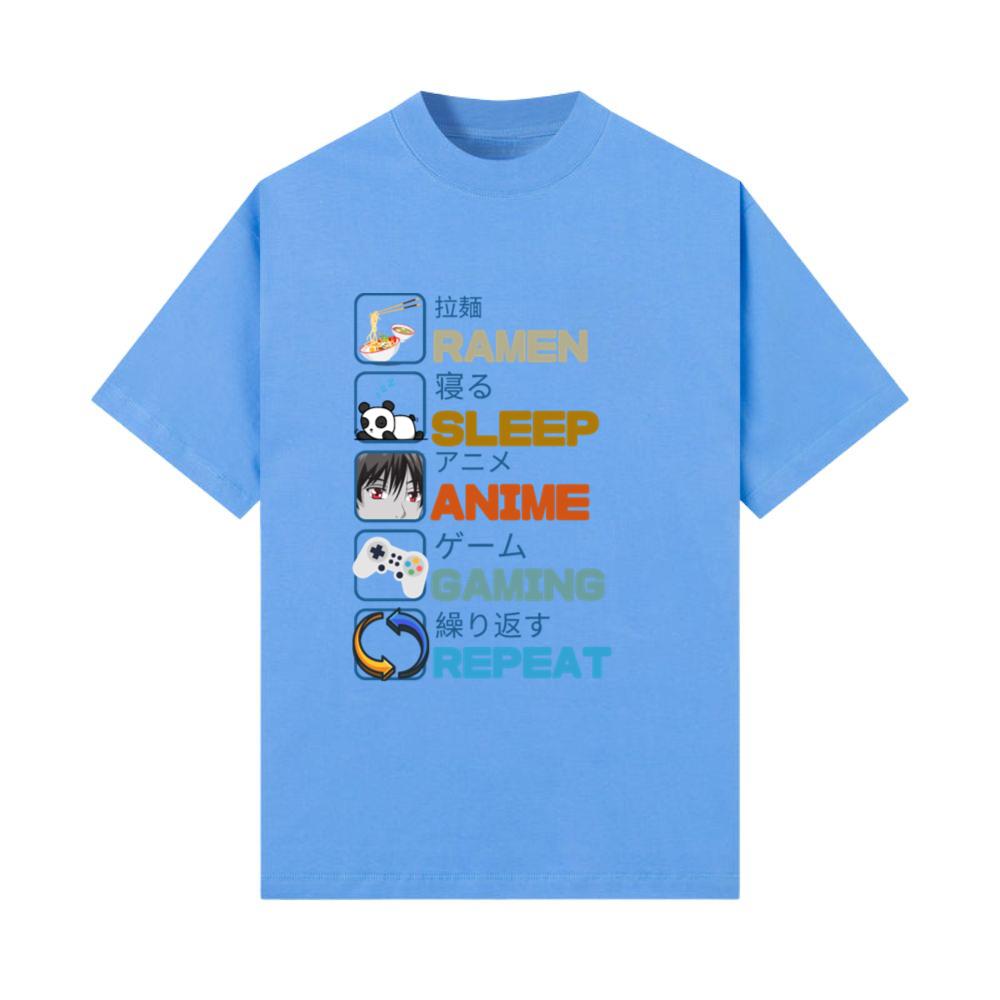 Ramen Sleep Anime Gaming Repeat-Funny anime gamer_2 T-Shirt