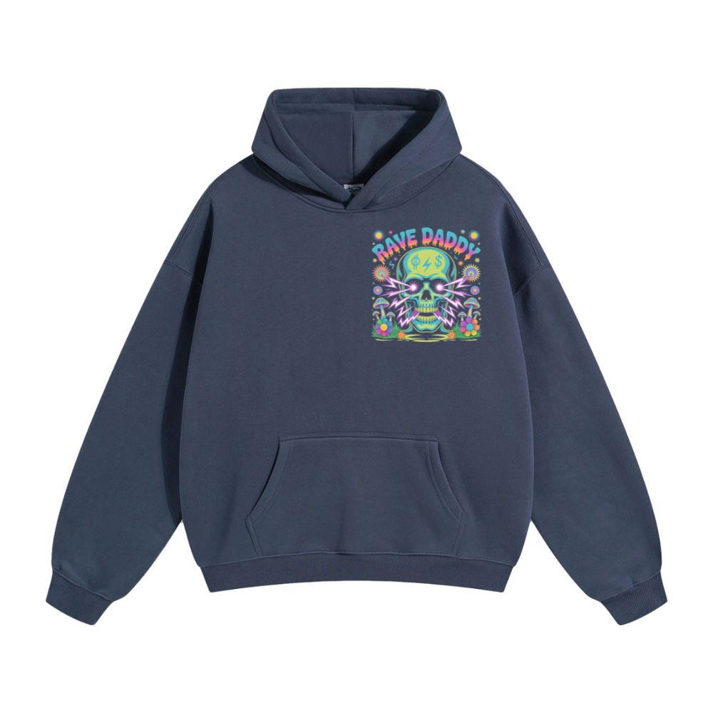 Rave Daddy Neon Skull Psychedelic Graphic Hoodie
