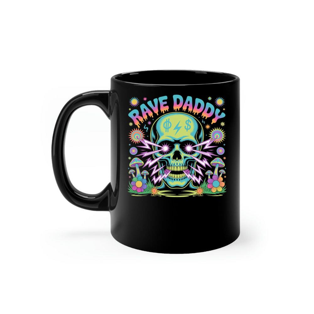 Rave Daddy Neon Skull Psychedelic Graphic Mug