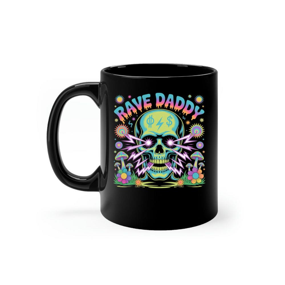 Rave Daddy Neon Skull Psychedelic Graphic Mug