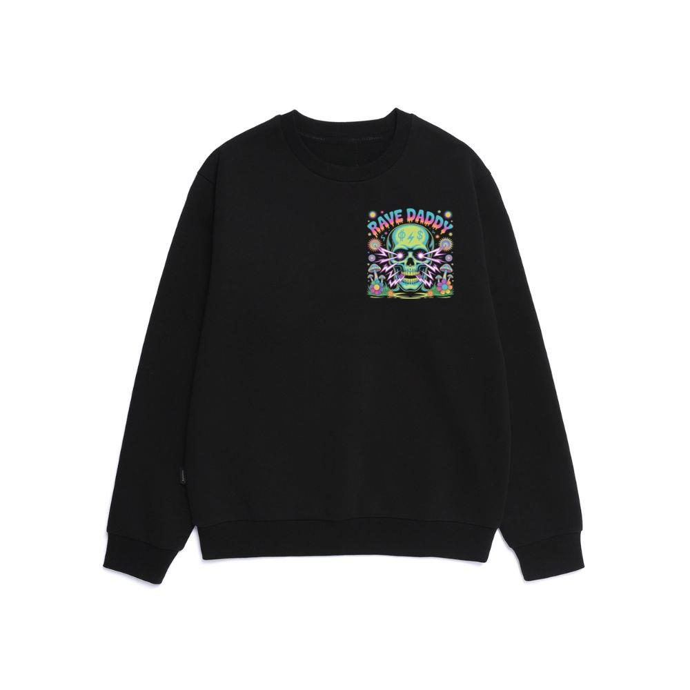 Rave Daddy Neon Skull Psychedelic Graphic Sweatshirt