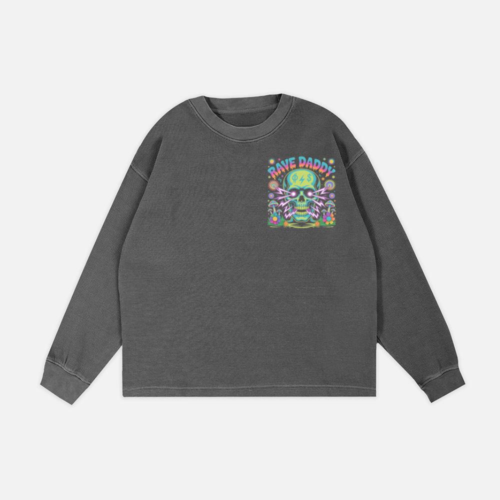 Rave Daddy Neon Skull Psychedelic Graphic Sweatshirt