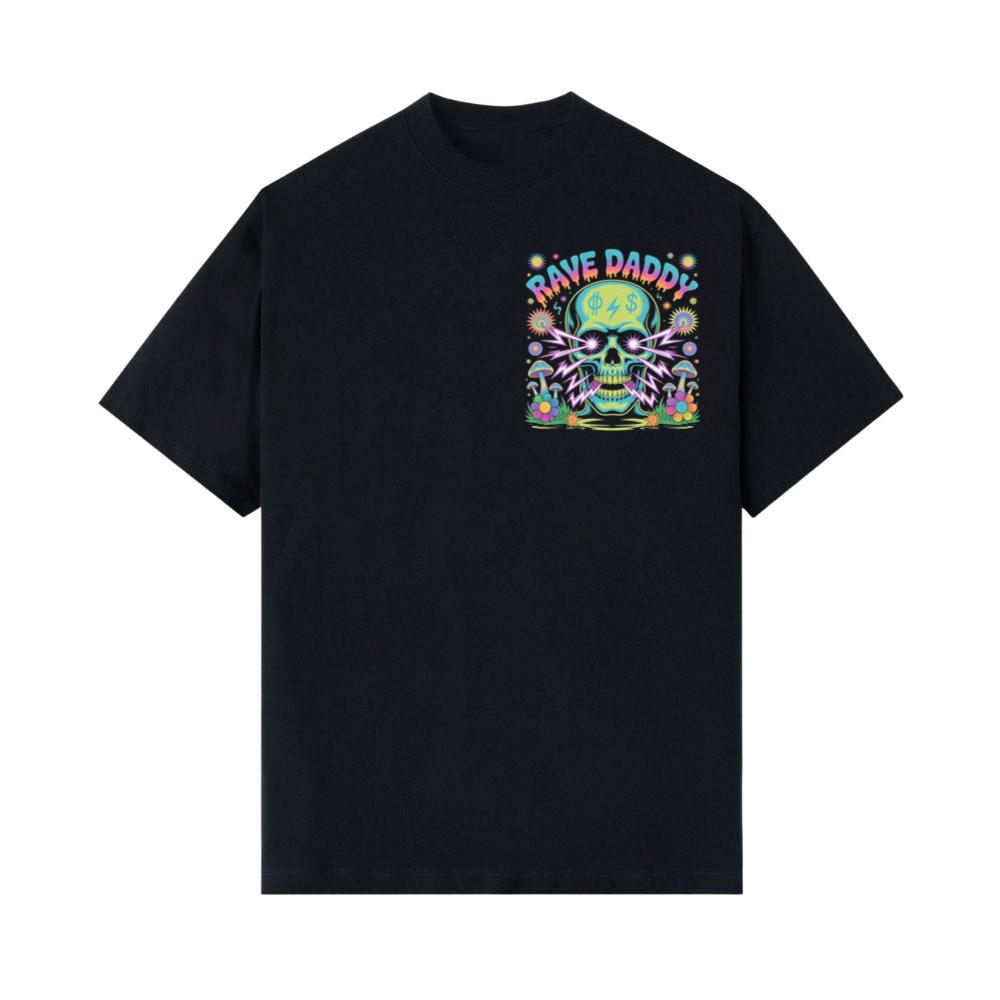 Rave Daddy Neon Skull Psychedelic Graphic T-Shirt
