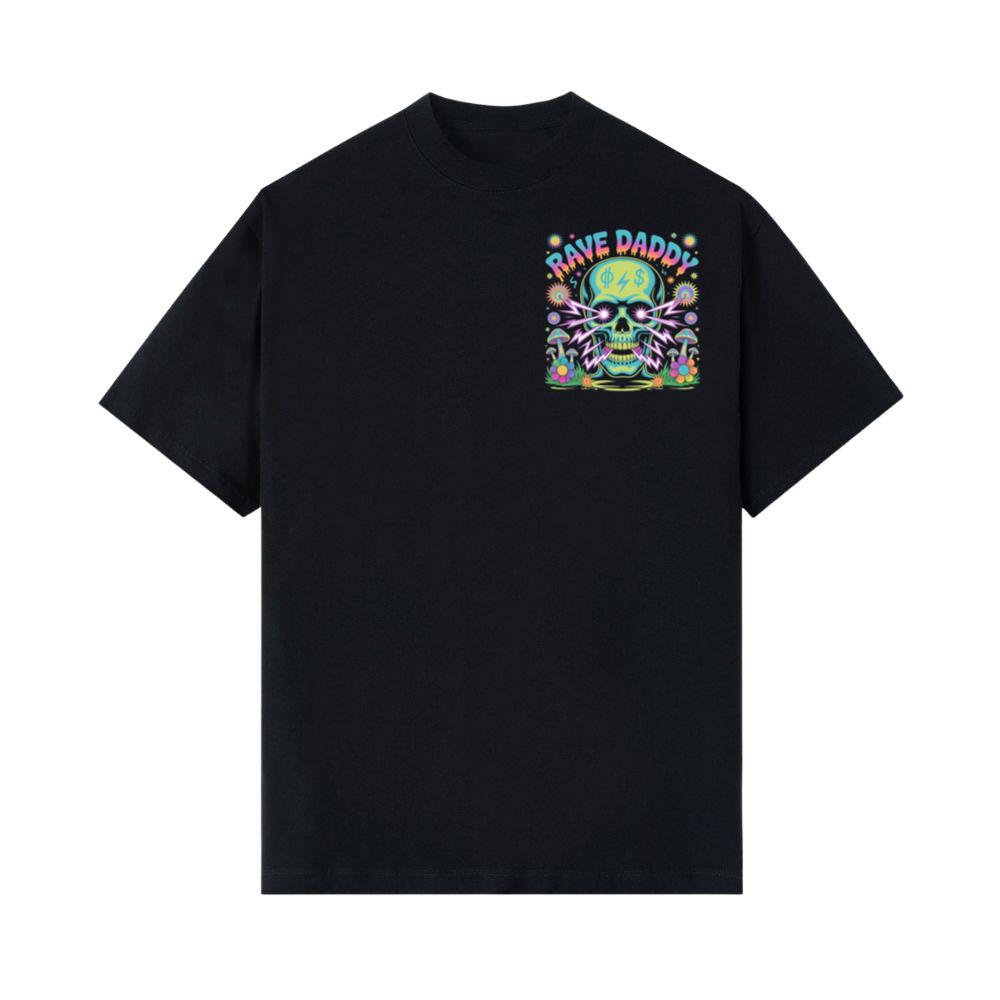 Rave Daddy Neon Skull Psychedelic Graphic T-Shirt