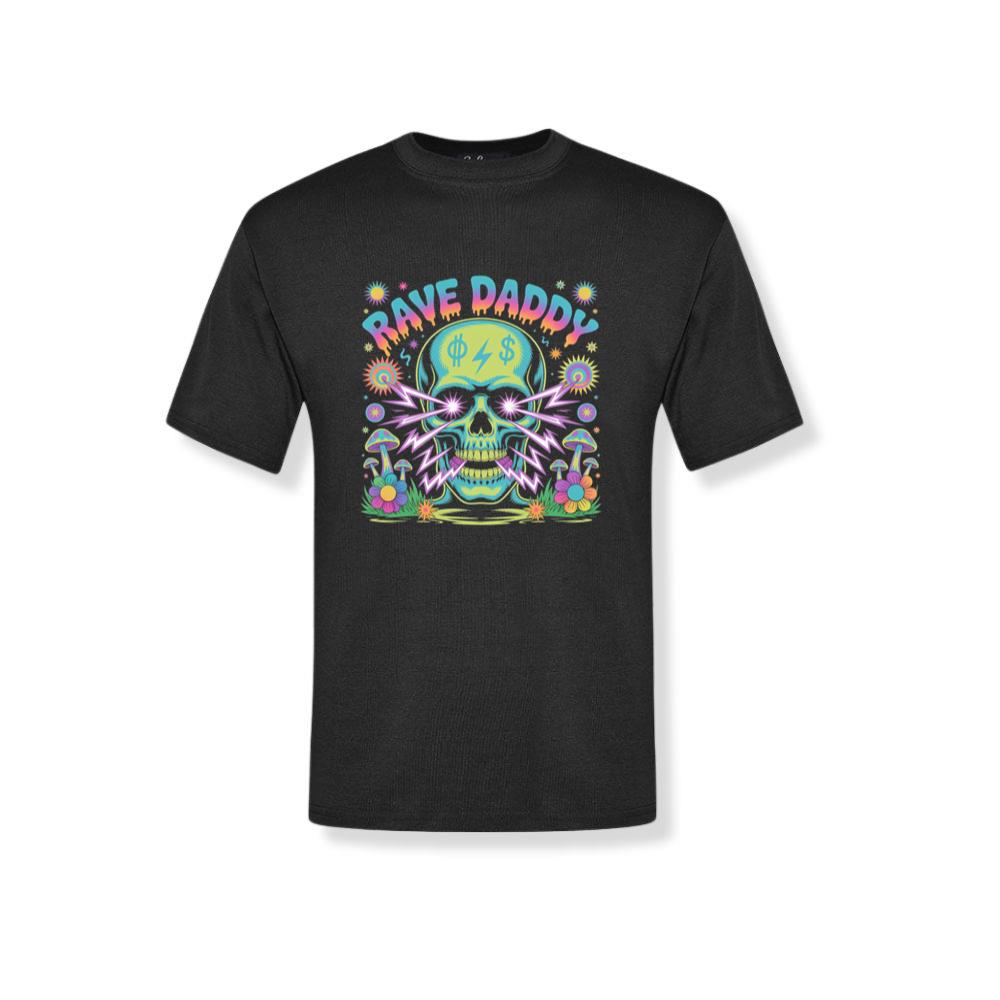 Rave Daddy Neon Skull Psychedelic Graphic T-Shirt