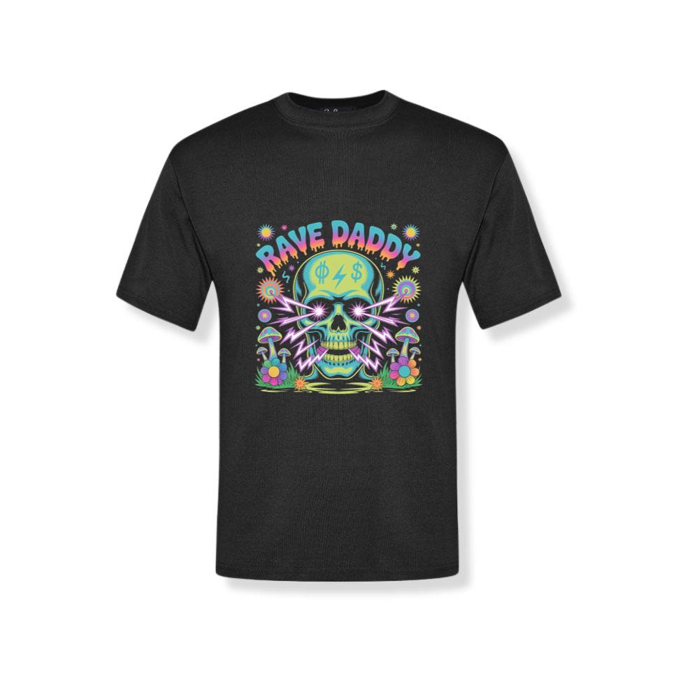Rave Daddy Neon Skull Psychedelic Graphic T-Shirt