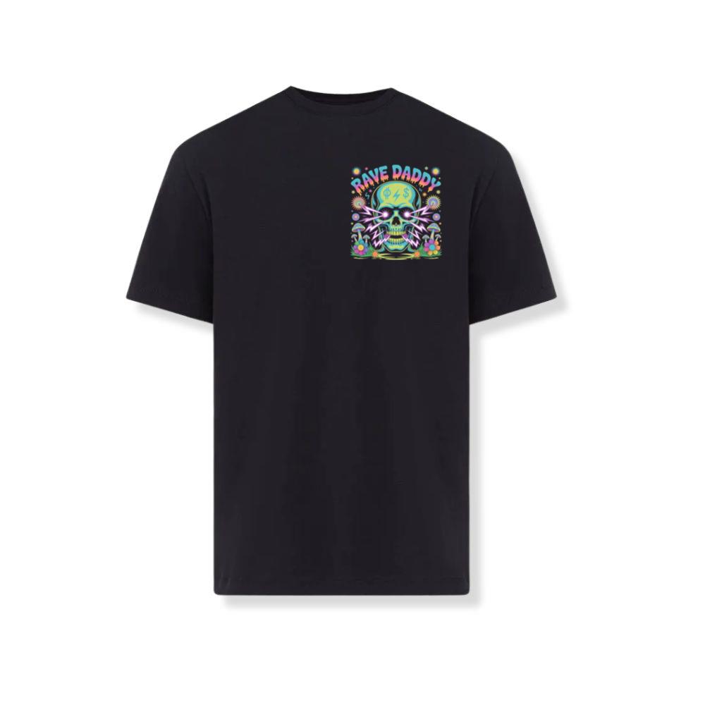Rave Daddy Neon Skull Psychedelic Graphic T-Shirt