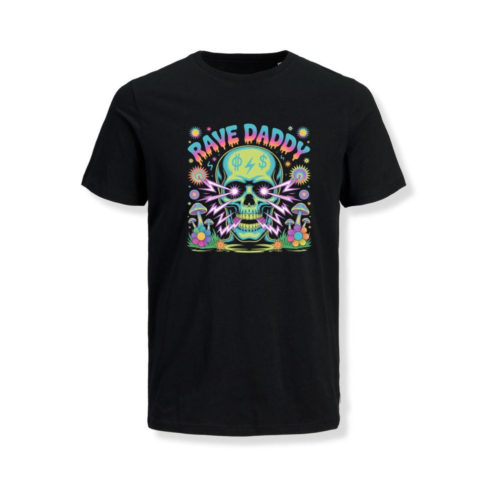 Rave Daddy Neon Skull Psychedelic Graphic T-Shirt