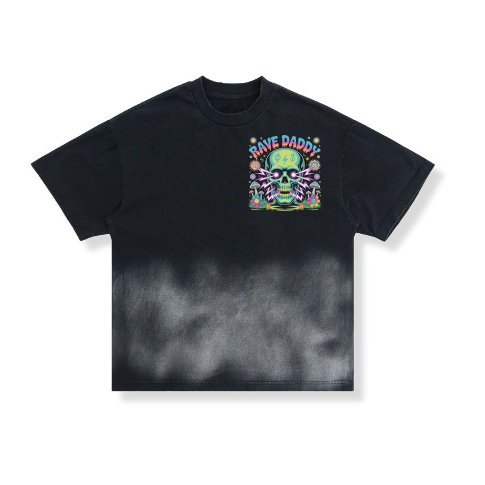 Rave Daddy Neon Skull Psychedelic Graphic T-Shirt