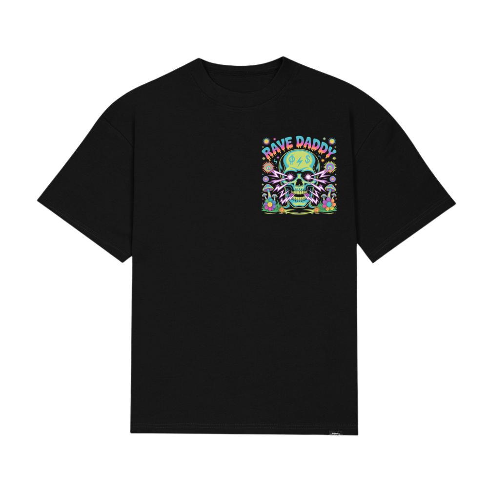 Rave Daddy Neon Skull Psychedelic Graphic T-Shirt