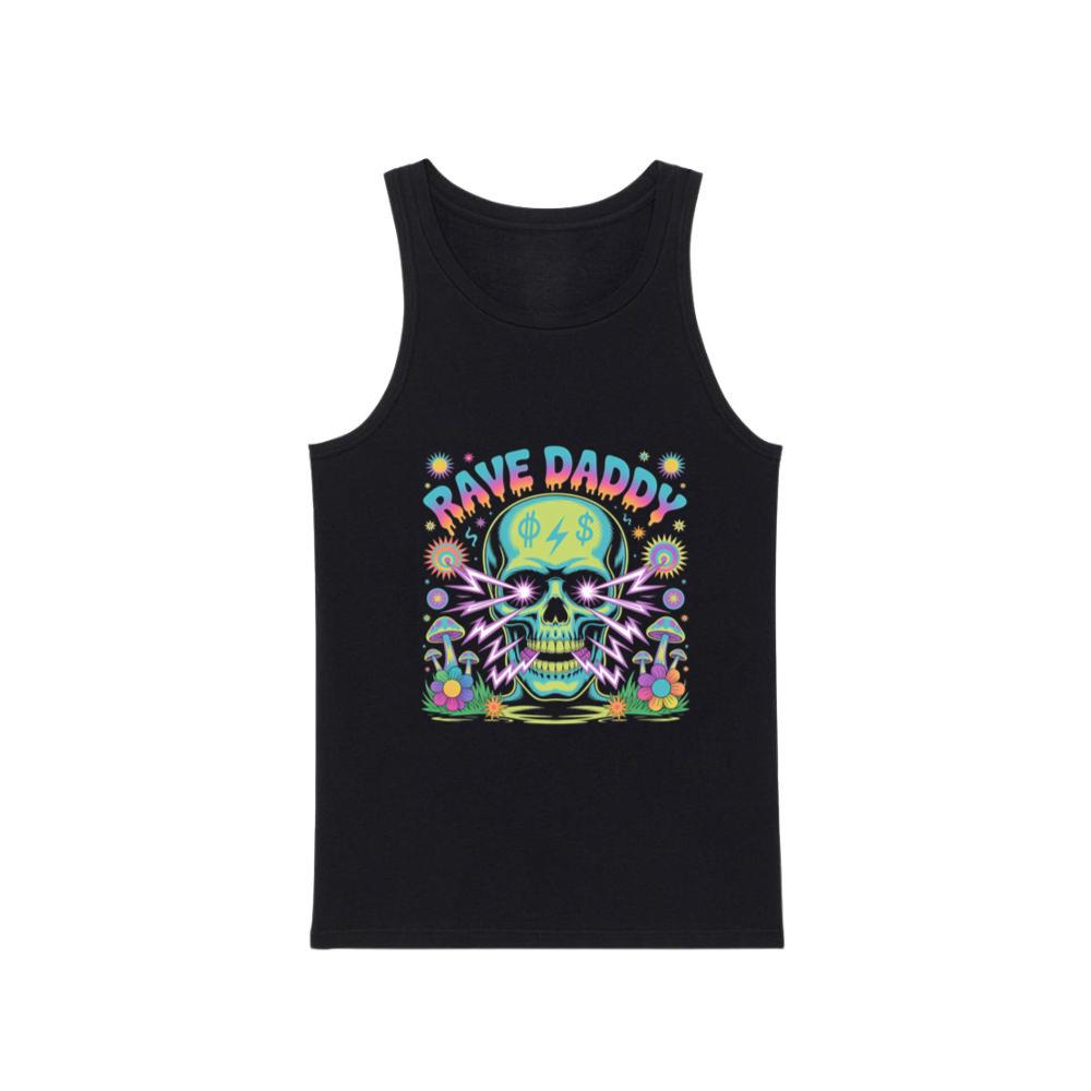 Rave Daddy Neon Skull Psychedelic Graphic Tank Top