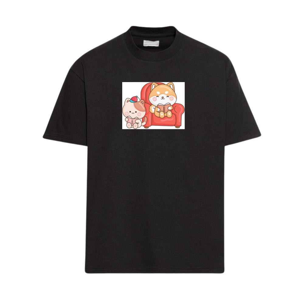 Reading Cats in Red Chair T-Shirts