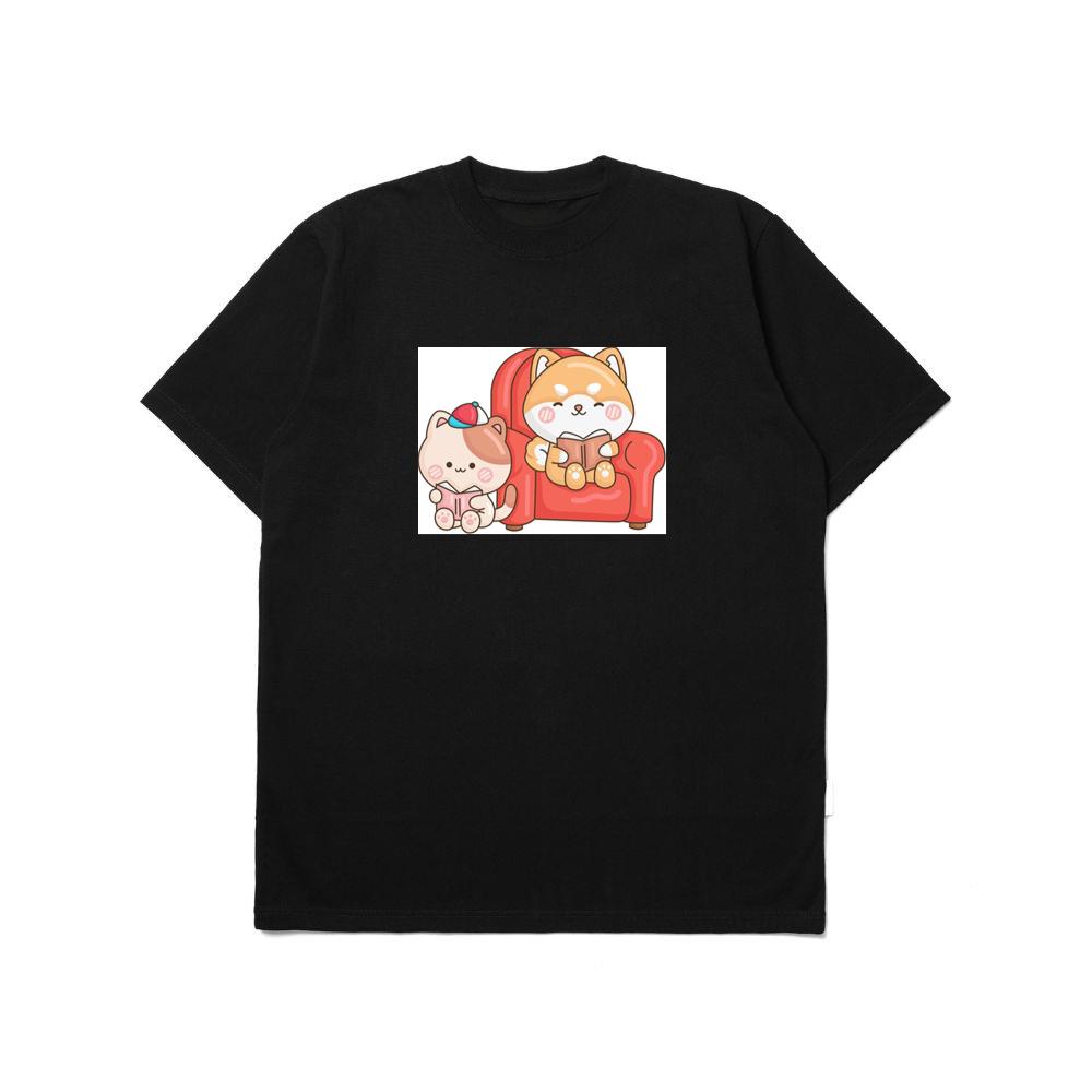 Reading Cats in Red Chair T-Shirts