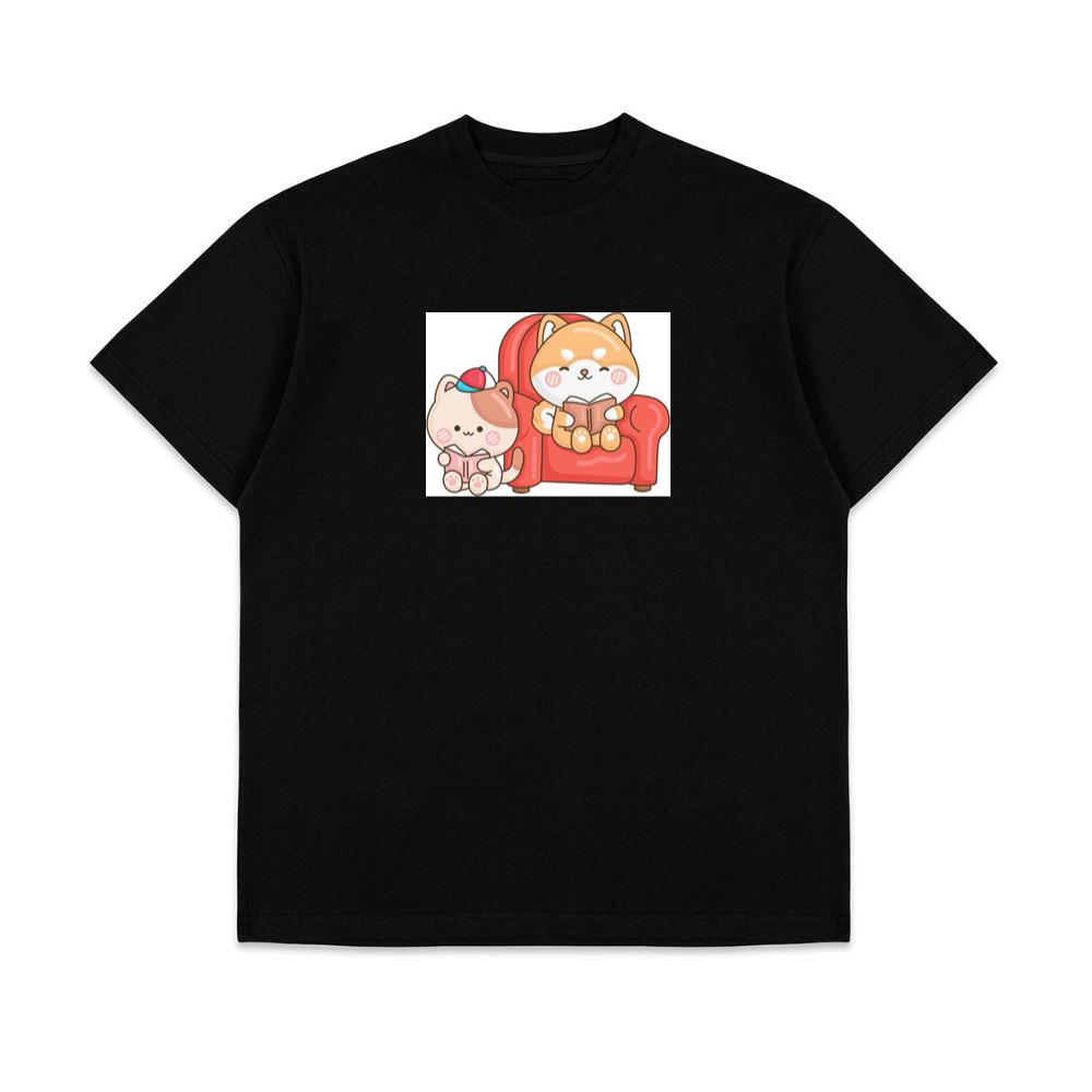 Reading Cats in Red Chair T-Shirts