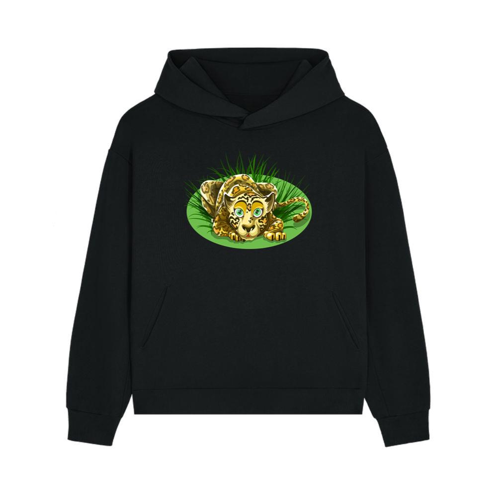 Realistic Leopard Hiding in Grass Hoodie