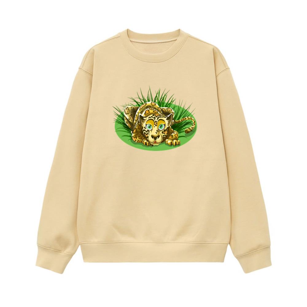 Realistic Leopard Hiding in Grass Sweatshirt