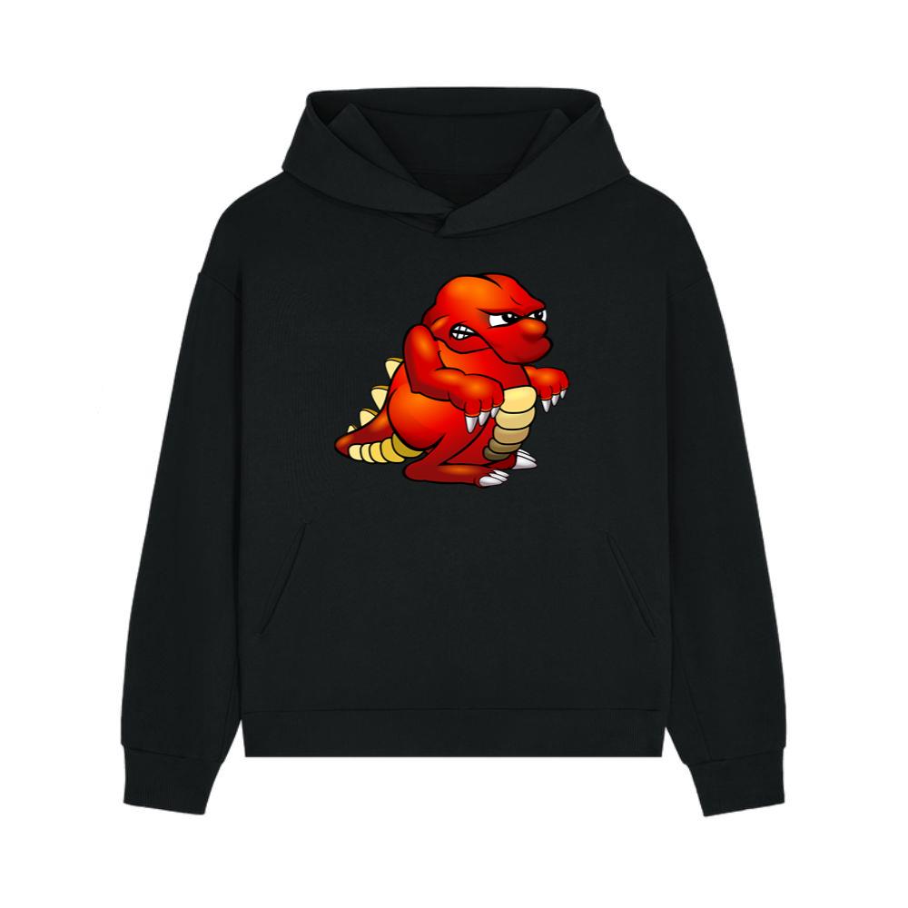 Red Angry Dinosaur With Claws Hoodie