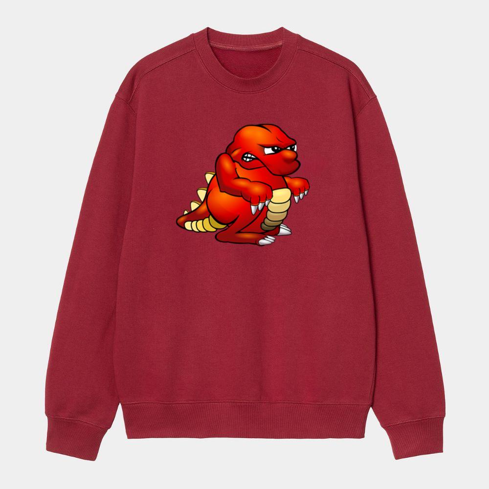 Red Angry Dinosaur With Claws Sweatshirt