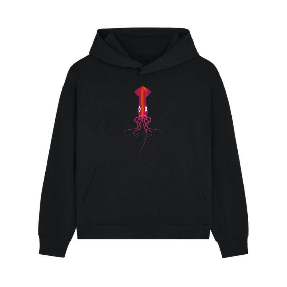 Red Cartoon Squid Hoodie