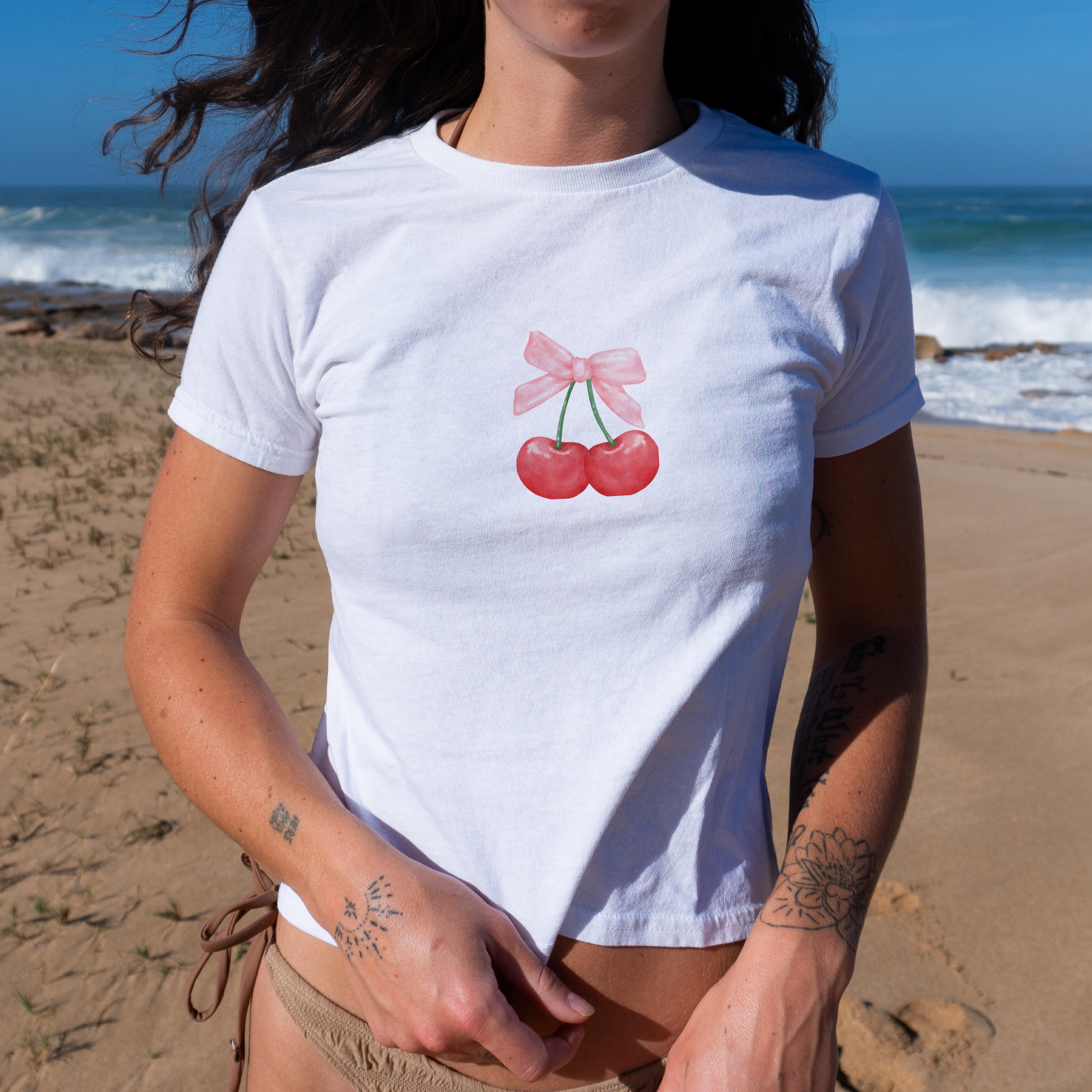 Red Cherries baby Tee - Image 2
