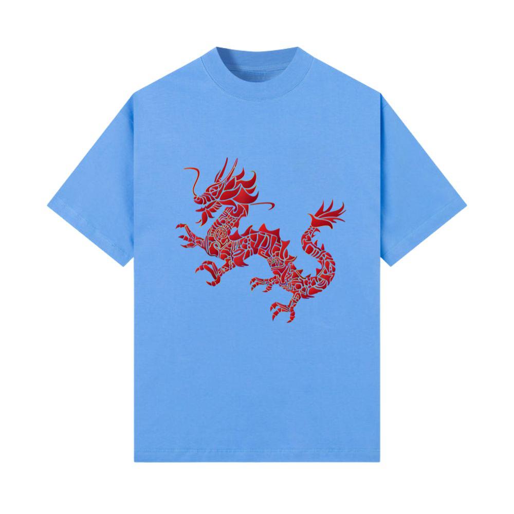 Red Chinese Firedrake TShirt Dragon Print Art Wear TShirt Thelollife