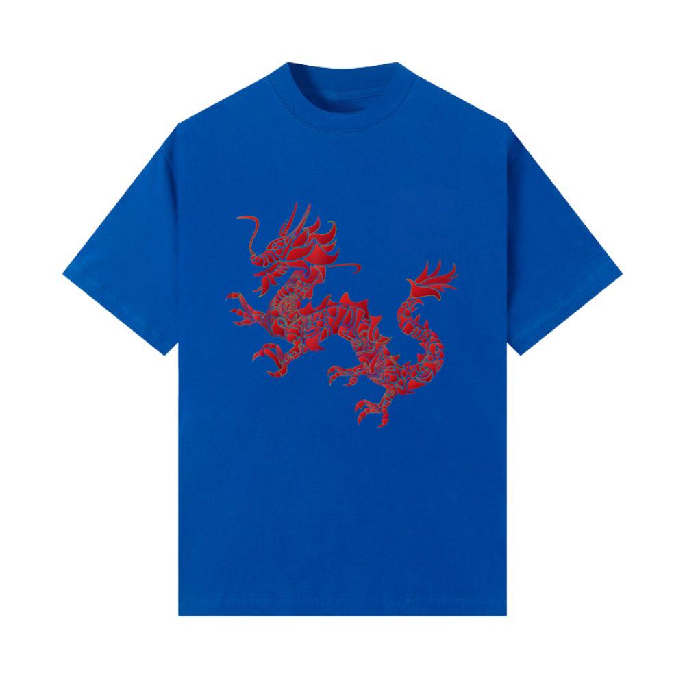 Red Chinese Firedrake TShirt Dragon Print Art Wear TShirt Thelollife