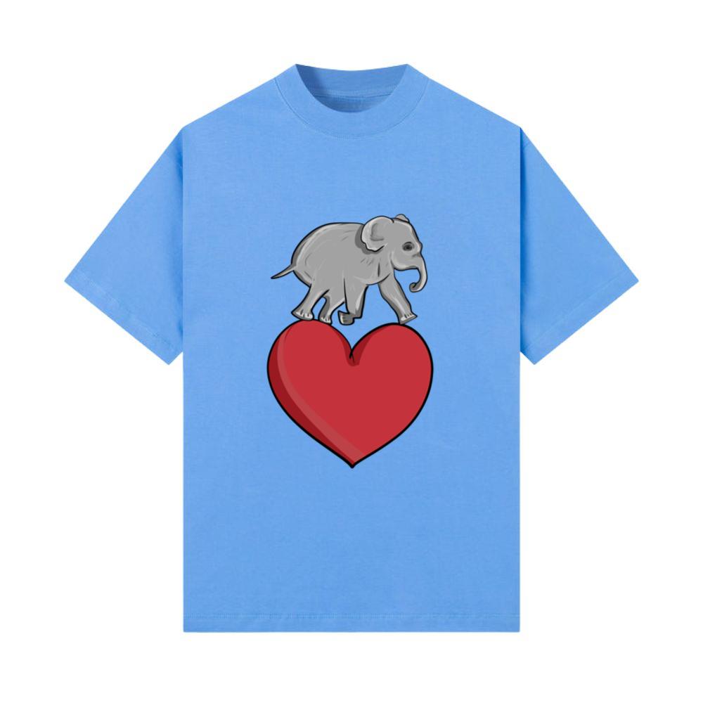 red heart elephant animal symbol animal love T-Shirt