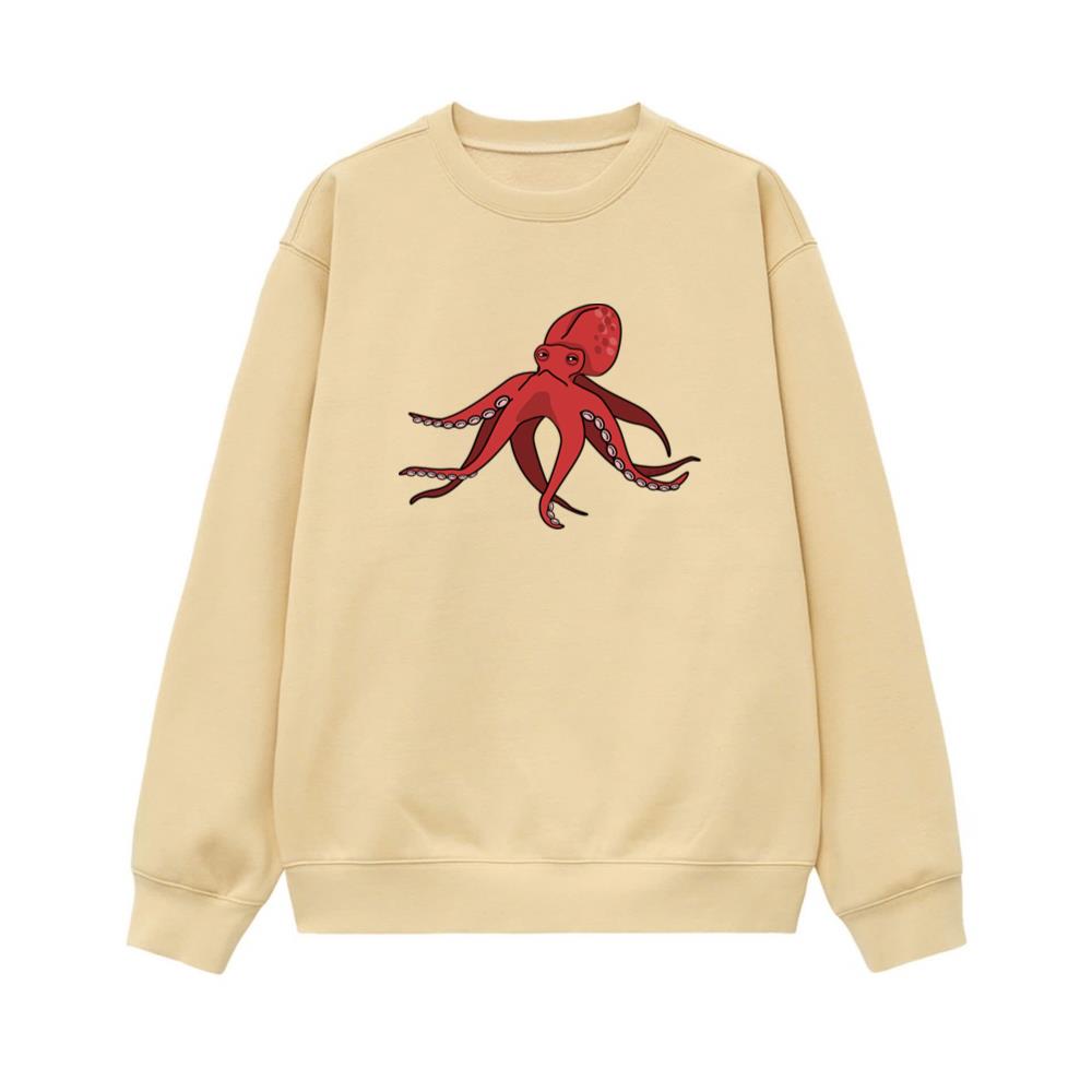 Red Realistic Octopus With Tentacles Sweatshirt
