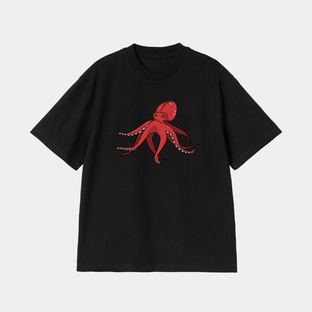 Red Realistic Octopus With Tentacles T-Shirt