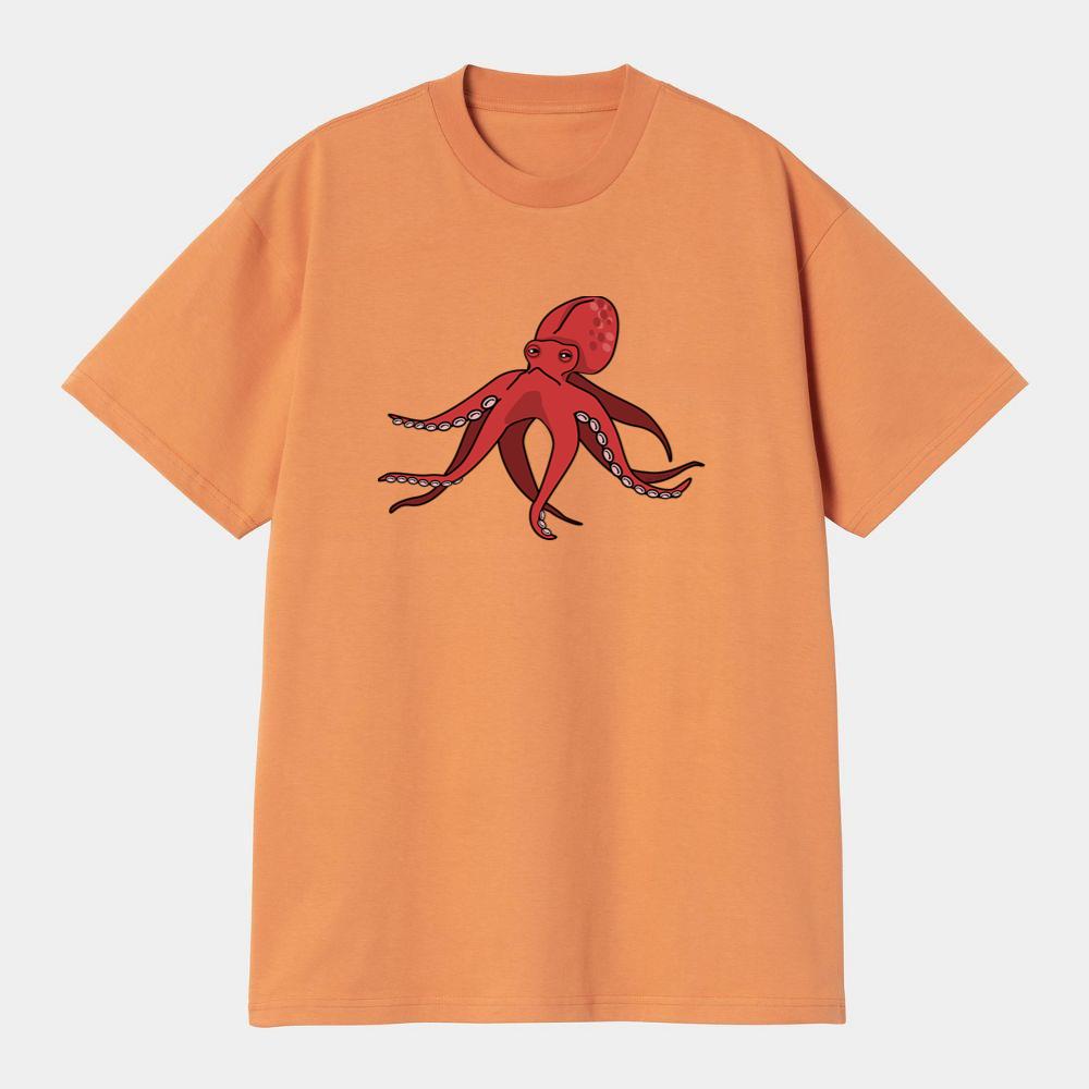Red Realistic Octopus With Tentacles T-Shirts