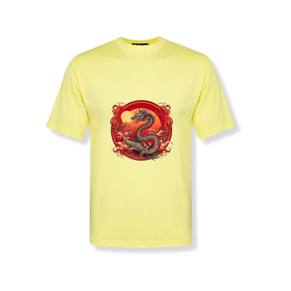 Red Sun Circle Asian Dragon Japanese Sea Waves T-Shirts