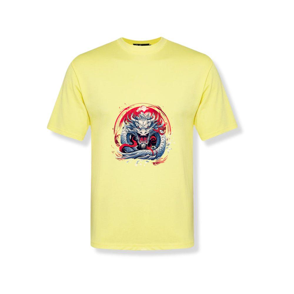 Red Sun Cloud Dragon Japanese Sea Waves T-Shirts