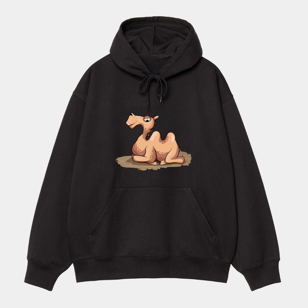 Relaxed Camel With Big Eyes Hoodie