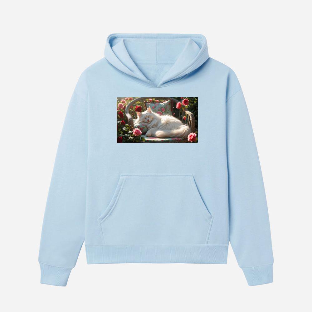 Relaxing Cat Nap in a Rose Garden Hoodies